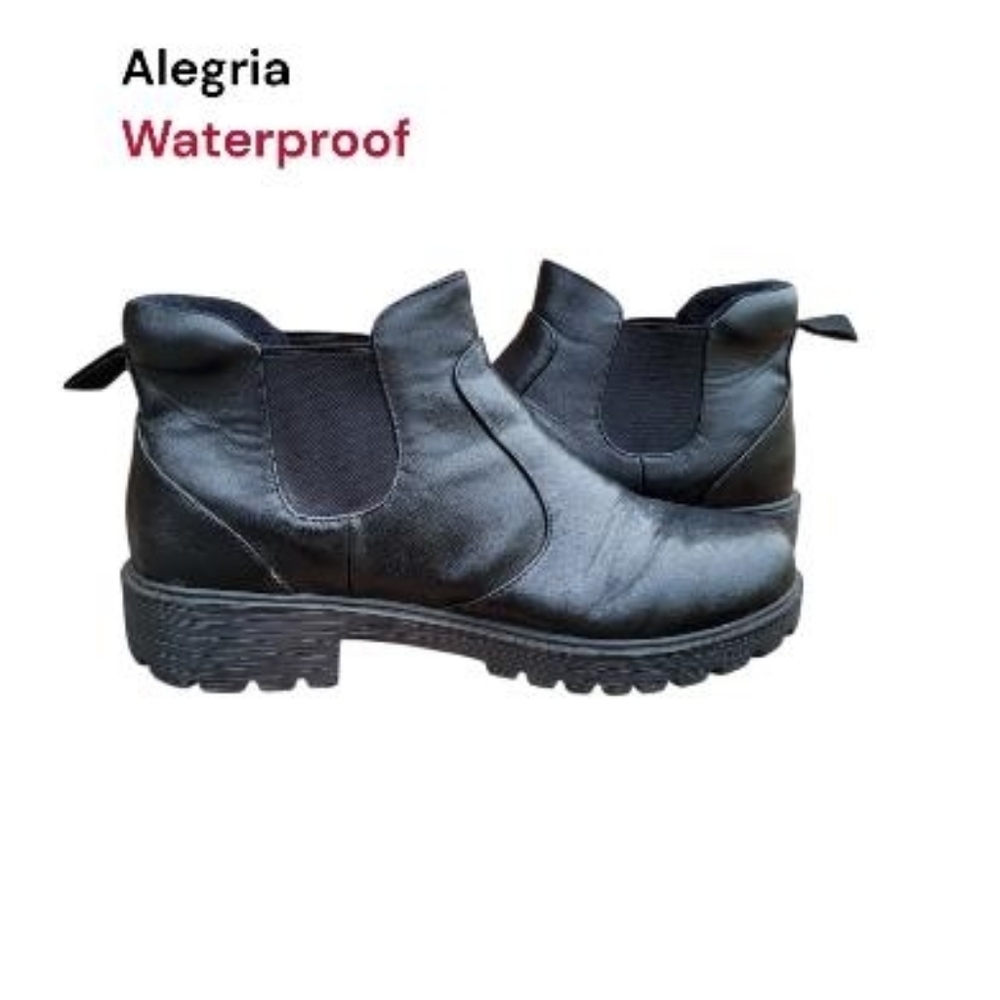 42 Alegria Waterproof Rowen Black Leather Chelsea Ankle Boot Shoe Women 11.5 12 - Picture 8 of 16